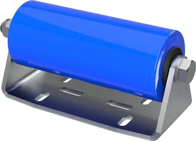Image de Rouleau latéral en polyuréthane avec support B aide à la mise à l'eau des remorques de bateaux galvanisé SUPROD, 200 mm, bleu