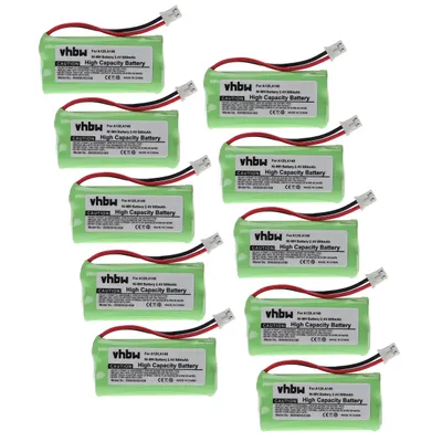 Produktbild von vhbw 10x Akku kompatibel mit Siemens Gigaset Q063 schnurlos Festnetz Telefon (800 mAh, 2,4 V, NiMH)