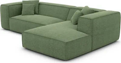 Produktbild von Strukturstoff L-Form Sofa Arelia Grün Rechts