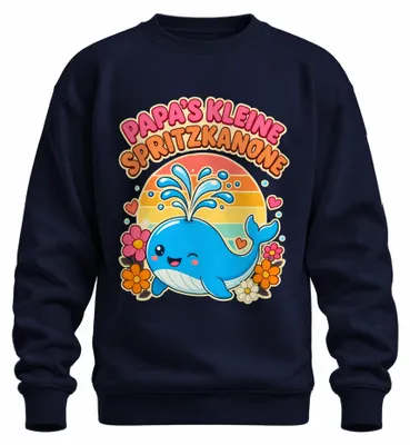 Zdjęcie produktu dla Bluza z nadrukiem "Papa's kleine Spritzkanone Wal Baby Statement", dla chłopca, kolor granatowy, rozmiar XL