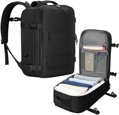 Reiserucksack 40x20x25 mit 11 Taschen und USB-Anschluss - Handgepäck Rucksack für kurze Reisen