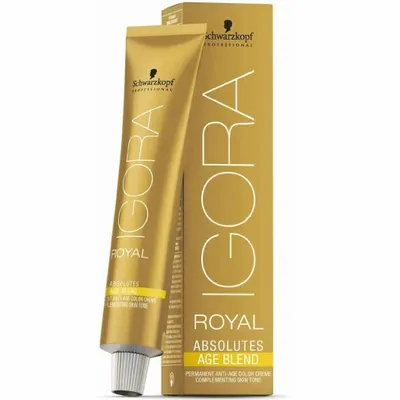 Produktbild von Schwarzkopf Igora Royal Absolutes Age Blend, Blond, 8-01, Frauen, 60 ml, Alle Haare, Farbspeichernd, Nährend, Glanz