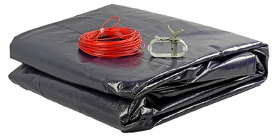 Produktbild von Abdeckplane 200g/m² blau/schwarz für 4,50 x 2,50 m Oval-/Achtform Pool