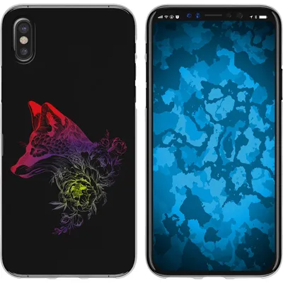 Produktbild von PhoneNatic Case kompatibel mit Apple iPhone X / XS Silikon-Hülle Floral Fuchs M1-5