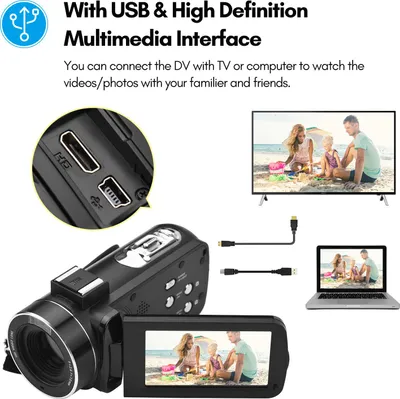 Immagine prodotto di Videocamera digitale 4K Andoer, videocamera WiFi, registratore DV, 56 MP, zoom 18x, touchscreen IPS da 3,0 pollici, supporto al rilevamento dei volti, visione notturna IR, anti-shake, con 2 batterie + telecomando, custodia per il trasporto, microfono esterno, obiettivo grandangolare 0,39x
