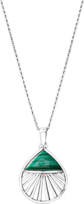 Zdjęcie produktu dla Zeeme Gemstones Wisiorek z łańcuszkiem 925/- srebro próby 925 42+3 cm biały malachit zielony 500245524-3