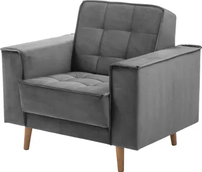 Produktbild von Max Winzer Sessel Jolene - Samtvelours anthrazit - Maße: 100 x 78 x 84 cm