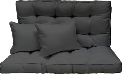 Produktbild von Hollywoodschaukel Auflage 120x50 cm, 2-Sitzer, dick gepolstert, Grafit, Gartenbank, Balkon, Kissen Set  [133]
