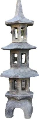 Produktbild von Schöne Laterne Pagode aus Steinguss perfekt für den Garten die Terrasse oder den Teich ist Frostfest Witterungsbeständig und Neu 108cm H, KA-IGL104