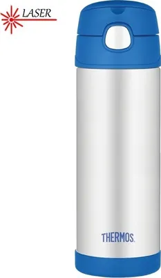 Produktbild von Thermoskanne für Kinder mit Strohhalm - blau 0,47