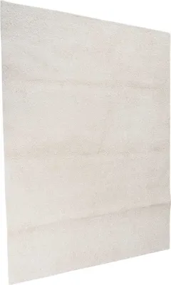 A cream-colored rug is shown from a slightly angled perspective.