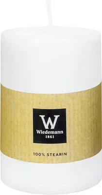 Produktbild von Stumpenkerze aus Stearin, 100% pflanzlicher Wachs, 80/68 mm, Wiedemann, Brenndauer ca. 42h