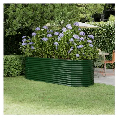 Produktbild von Garten Hochbeet aus pulverbeschichtetem Stahl 224x80x68cm Grün