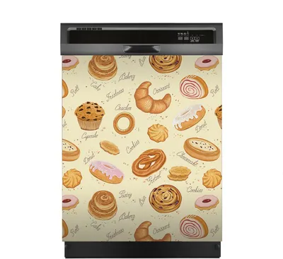 Produktbild von Magnete Dekorative 60x70 cm Küche Magnetmatte Spülmaschine - Cupcakes Krapfen Croissants