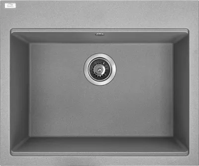 Productafbeelding van BADLAND Spoelbak, granietspoelbak, enkele spoelbak, TAU 50x60, grijs | Inclusief sifon!