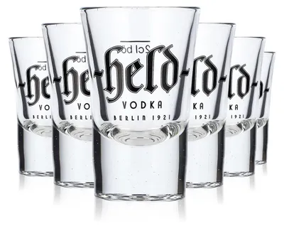 Produktbild von 6x Held Vodka Glas Schnapsglas Shotglas Stamper 2cl Berlin 1921