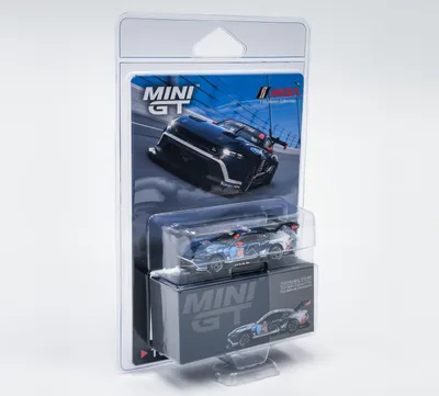 Image de Ford Mustang GT3 #65, équipe Ford Multimatic Motorsports, 24 Heures d'Imola 2024 (IMSA), Daytona – Boîte en plastique – Mini GT, échelle 1:64