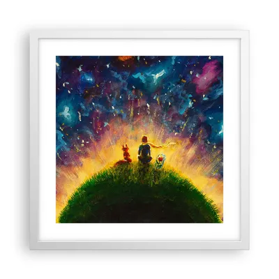 Produktbild von Gerahmtes Poster - Weißer Rahmen - Mann Natur - 40x40 cm - Wand Bild - Wanddeko - Wandbilder - Kunstposter - Wandposter - Bilderrahmen - Bilder - Kunstdruck - Wandbild - P2WAC40x40-3510