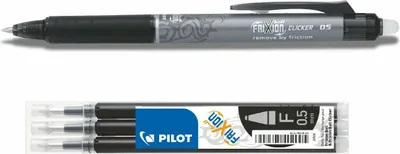 Produktbild von Frixion Clicker 0.5 schwarz + 3 Ersatzminen 0.5 schwarz