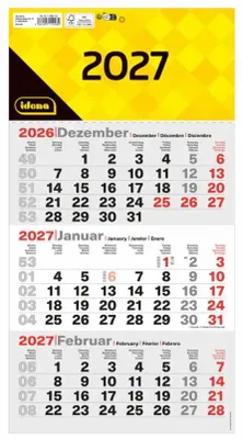 Produktbild von Idena 3-Monatskalender 2027 24x45cm