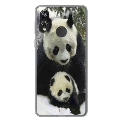 Produktbild von MuchoWow® Handyhülle Schutzhülle Hülle für Huawei P20 Lite (2020) Panda - Jungtier - Schnee Silikon Softcase Handy Hülle - Kartenhalter