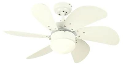 Image de Ventilateur de plafond Turbo Swirl Blanc 76 cm avec éclairage et chainettes
