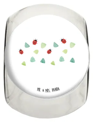 Produktbild von Mr. & Mrs. Panda Süßigkeitenglas Marienkäfer Design XL 2000ml - Weiß - Geschenk, Kaffeedose, Glasdose, Vorratsglas, Muster, Vorratsbehälter, Bonboniere, Aquarell