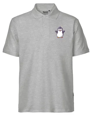 Produktbild von Huuraa Herren Polo Shirt Pinguin Comic XXL Sport Grey Bio Baumwolle Fairtrade Poloshirt Geschenkidee
