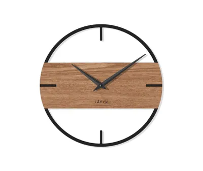 Obrázek produktu pro LAVVU LOFT industriální hodiny hnědé dřevo ø35cm