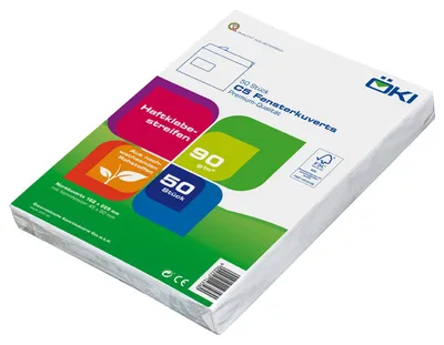 Produktbild von 250x ÖKI Fensterkuvert C5 162x229mm weiß 90 gr. Haftstreifen