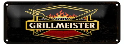Produktbild von Blechschild Spruch 27x10 cm Grillmeister Dekoration