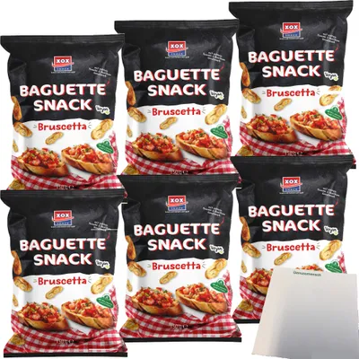 Produktbild von XOX Baguette Snack Bruschetta 6er Pack (6x150g Beutel) + usy Block