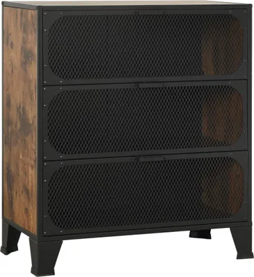 Produktbild von Aufbewahrungsschrank Rustikal Braun 72x36x82 cm Metall und MDF