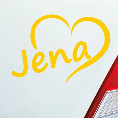 Produktbild von Auto Aufkleber Jena Herz Stadt City Liebe Love Heimat 12x8 cm Gelb Sticker Heckscheibenaufkleber