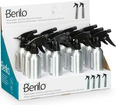 Immagine prodotto di Bombola spray ricaricabile Berilo 37581 Nero Argento Alluminio Polipropilene 300ml (12 pezzi)