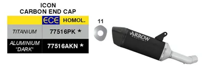 Image de Échappement Slip-On ARROW homologué Icon en aluminium noir pour Yamaha YZF R3