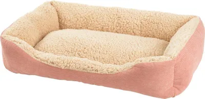Produktbild von Fit+Fun Kord-Tierbett für kleine bis mittelgroße Haustiere, rose, Größe S, ca. 60x40x12 cm