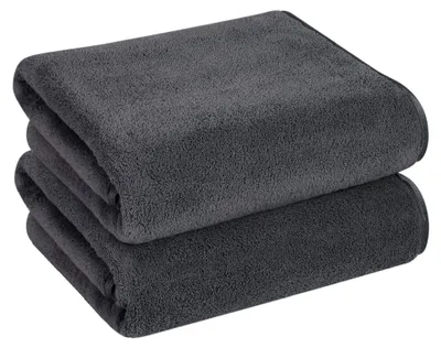 Produktbild von Mikrofaser Badetuch 70 cm x 140 cm 2er Set Schnelltrocknend und Fusselfrei Grau