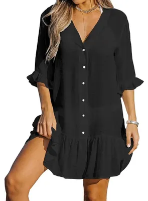 Produktbild von Casual Strandkleid für Damen mit V-Ausschnitt