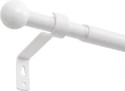 Produktbild von Mardom Home | Gardinenstange - Kugel - Weiß - Ausziehbar 160-290 cm - Vorhangstange Ø 19/16 mm - 1-läufig - Komplettstilgarnitur - für Gardinen