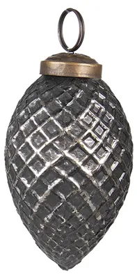 Immagine prodotto di Guaina natalizia Clayre & Eef Ø 4 cm Vetro nero argentato