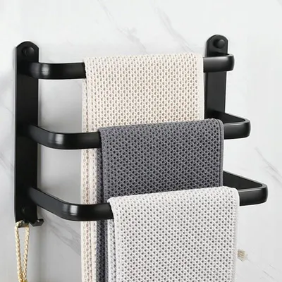 Produktbild von Arhatreya Handtuchhalter Aluminium Schwarz 3 Arme