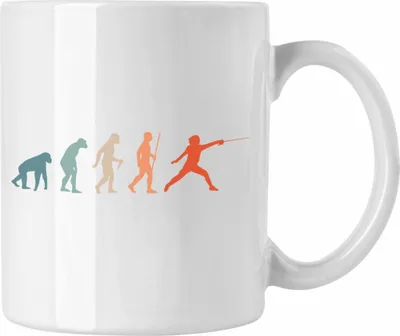 Produktbild von Trendation - Lustige Fechten-Tasse  Geschenk für Fechter Evolution (Weiß)
