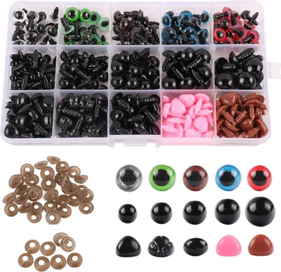 Produktbild von 560 ks Box Diy Bezpečnostní oči a nosy s podložkami pro plyšové panenky Plastové doplňky pro hračky DIY Doll Making