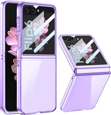 Obrázek produktu pro Pouzdro pro Samsung Galaxy Z Flip 6 / Z Flip 7 FE Tenké Tvrdé PC průhledné pouzdro s integrovanou ochranou displeje Fialová