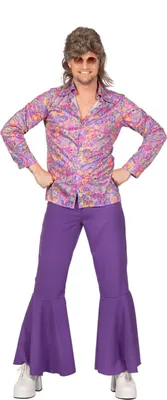 Produktbild von Flower Power Hippie Hemd Heer Paars S