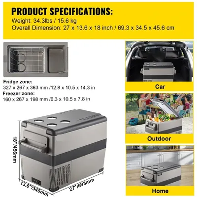 Produktbild von Autokühlschrank - Kompressorkühlschrank - Kühlbox - Kühlbox mit Gefrierfunktion - -20°C bis +20°C