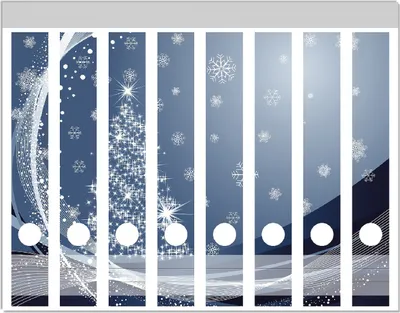 Produktbild von Wallario Ordnerrücken Sticker, selbstklebend für schmale Ordner, 8 Stück, Motiv Glitzernder Tannenbaum mit Schneeflocken