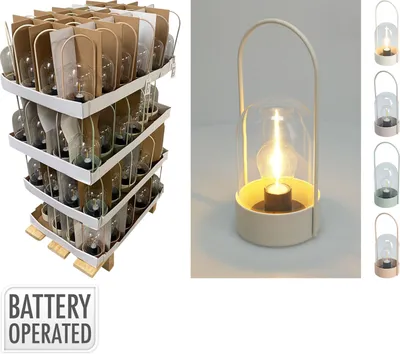 Zdjęcie produktu dla Lampa Stołowa Z Metalu I Szkła 23,5 Cm
