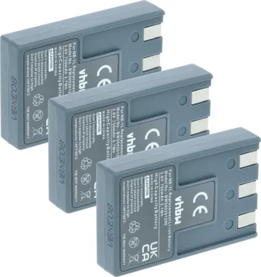 Produktbild von vhbw 3x Akku kompatibel mit Canon PowerShot S200, S230, S100, S410, S500, S300, S400, S110 Kamera (750 mAh, 3,6 V, Li-Ion)